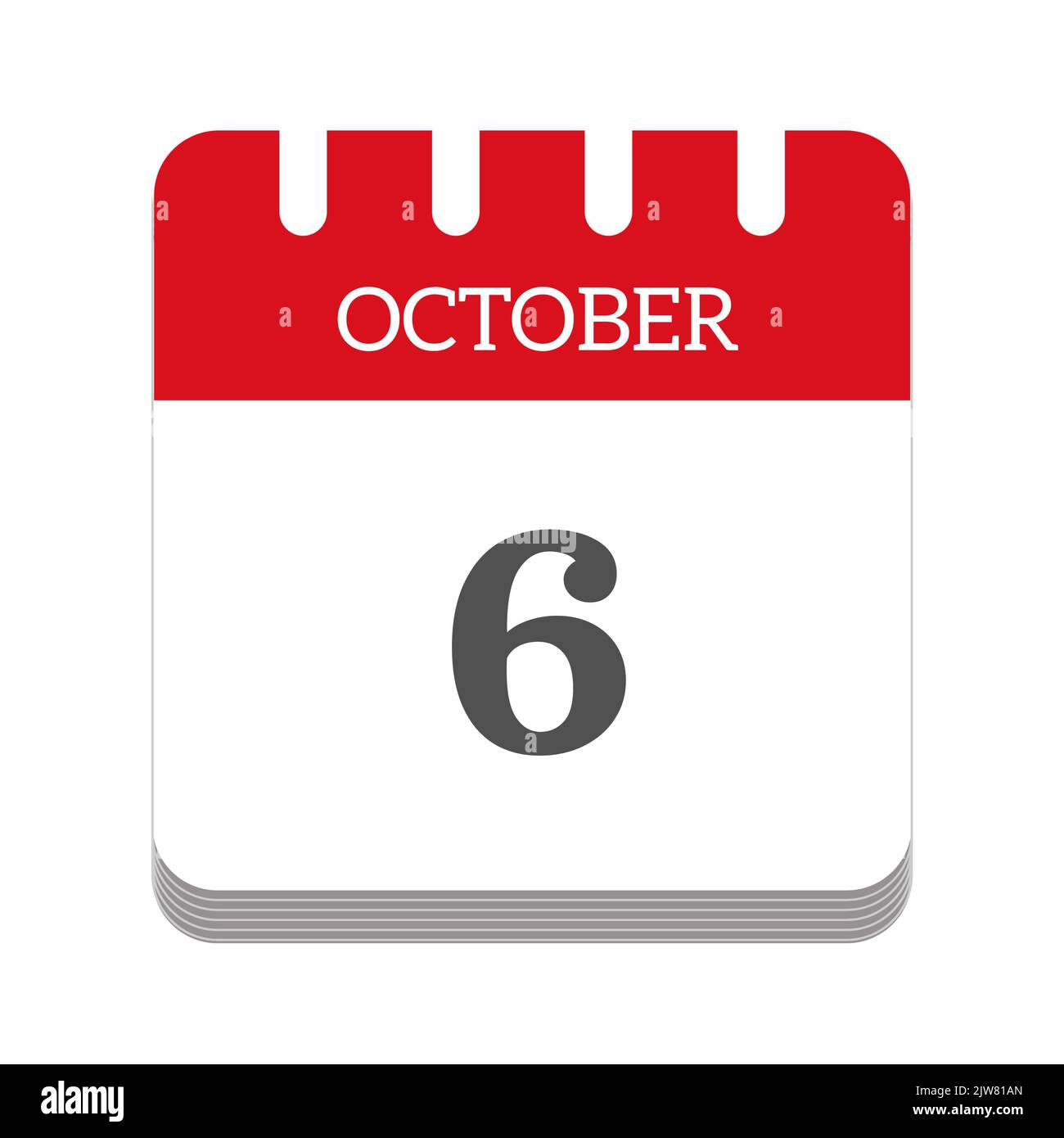 October 6 calendar flat icon Stock Photo Alamy