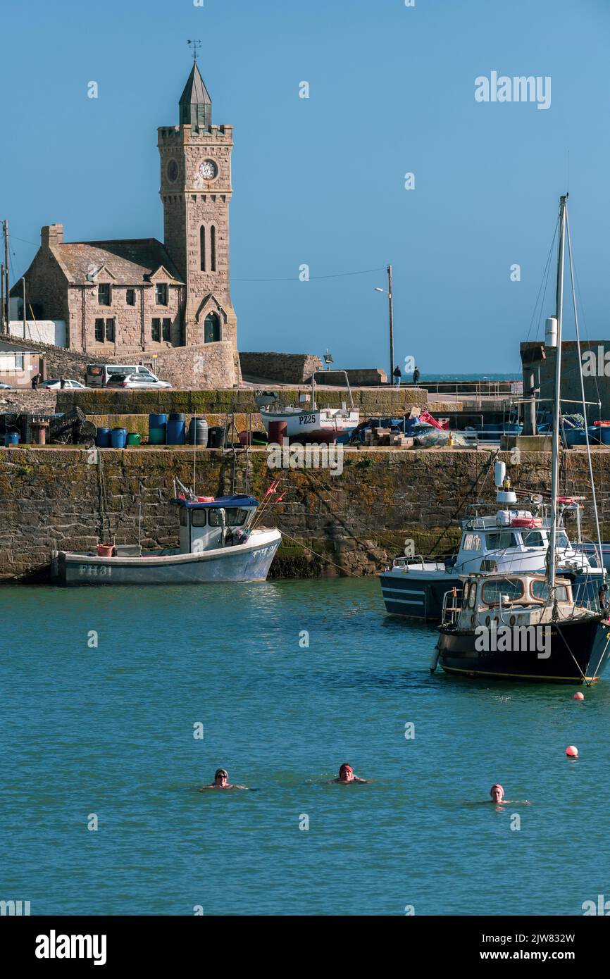 The beautiful fishing village of Porthleven. Viewing the harbour and