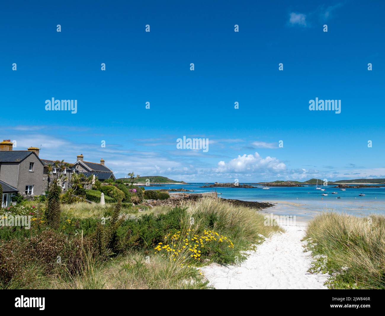 Old Grimsby, Tresco, Isles of Scilly, Cornwall, England, UK Stock Photo