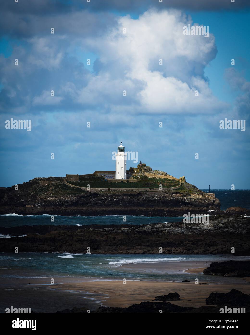 Godrevy lighthouse National Trust Stock Photo Alamy