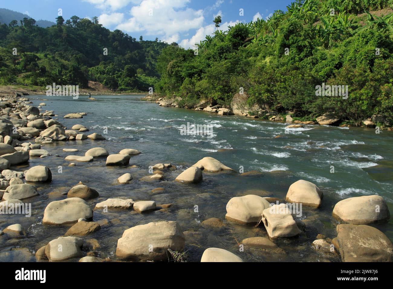 Stock Photo - Water flowing through the Sangu River, Bandarban, Bangladesh. Stock Photo