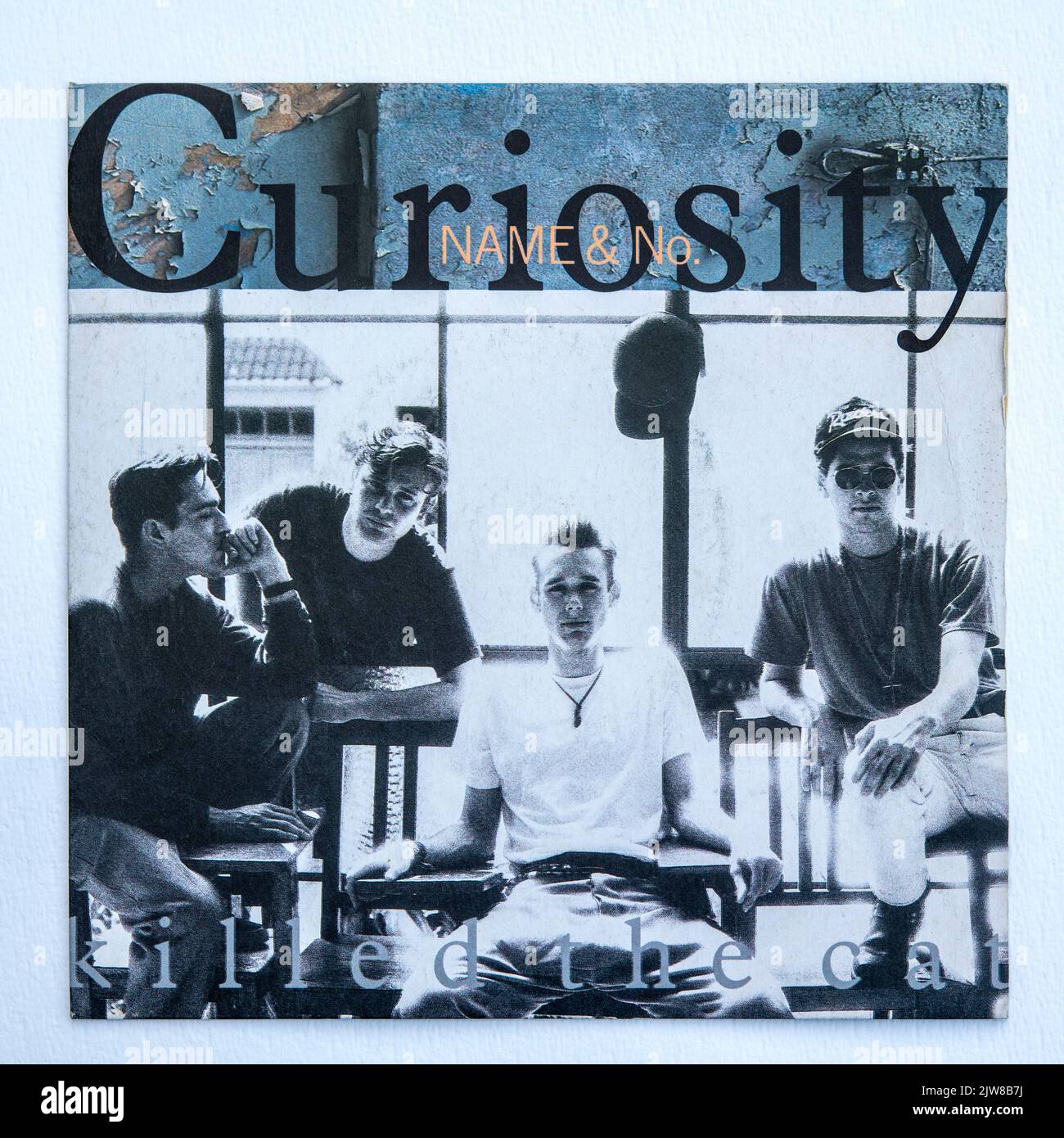 Picture cover of the seven inch single version of Name and Number by Curiosity Killed the Cat, which was released in 1989. Stock Photo