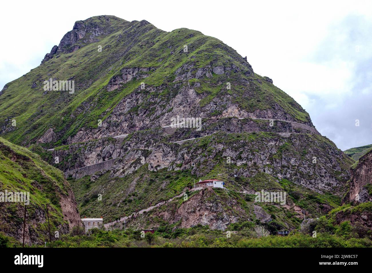 A beautiful view of the mountain called Devil's nose in Ecuador Stock Photo