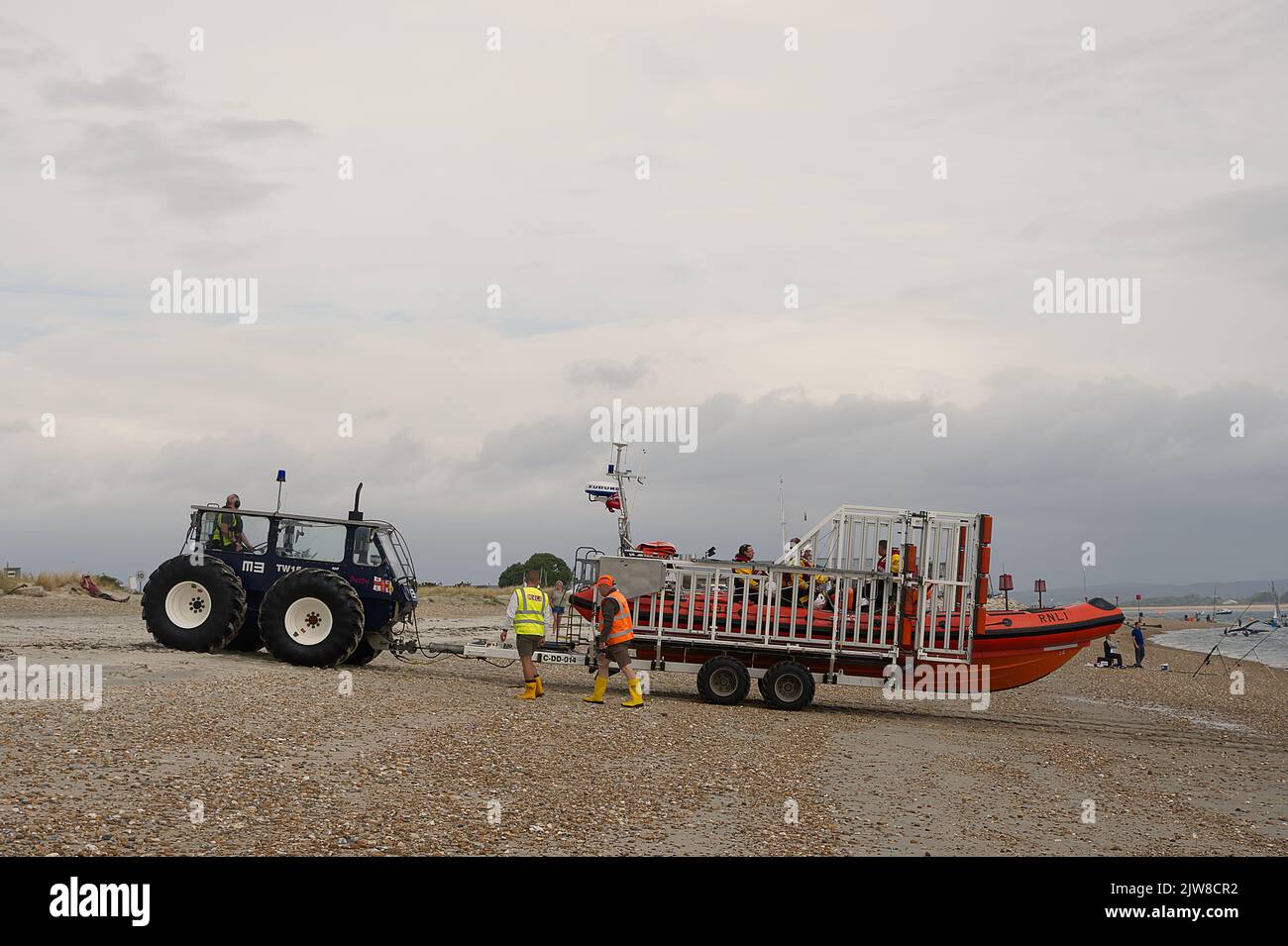 RNLI inshore lifeboat recovery Stock Photo