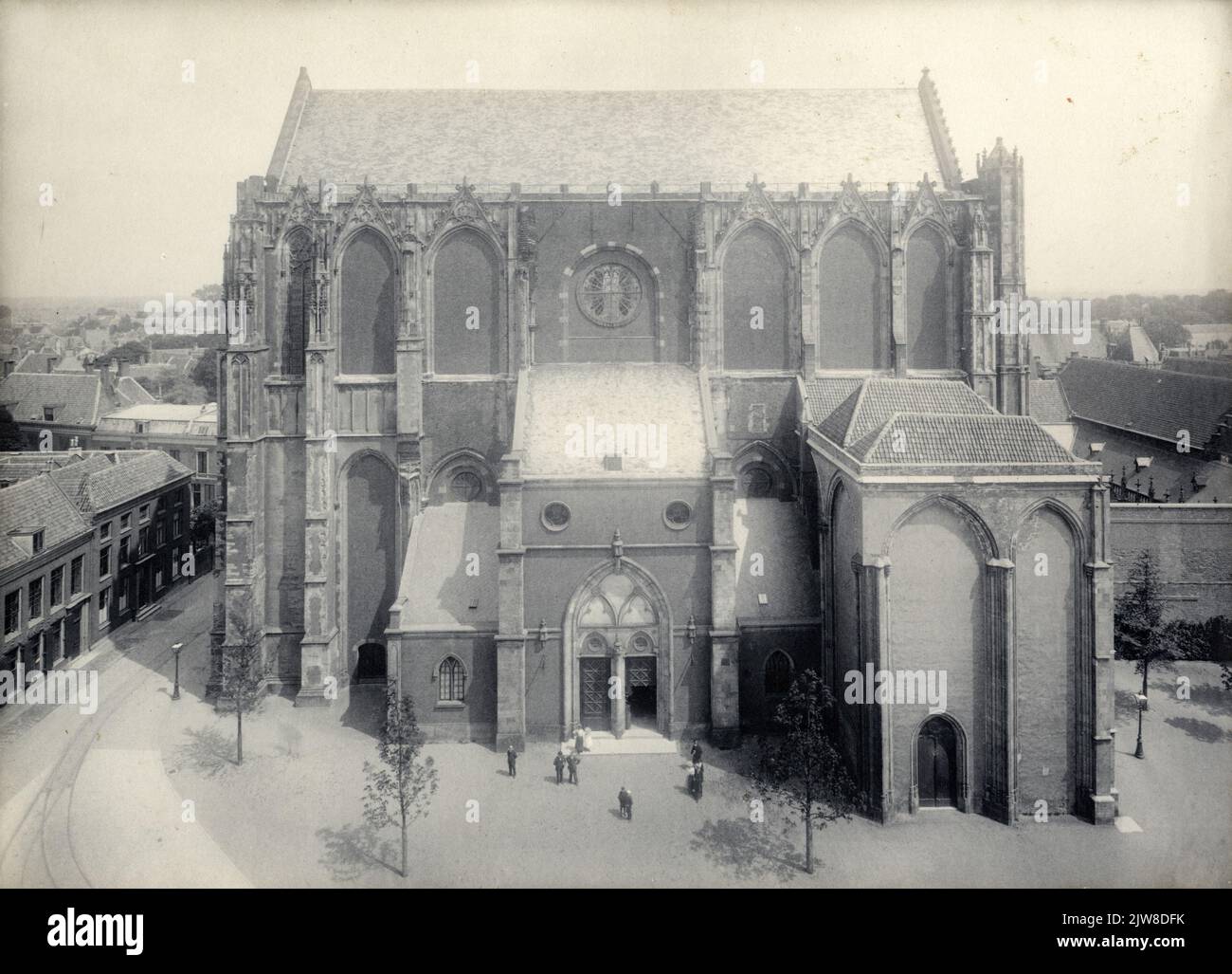 View of the west façade and the transept of the Domkerk (Munsterkerkhof ...