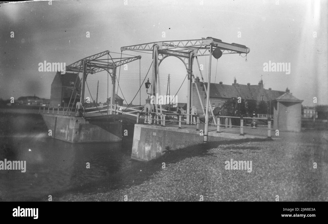 View of the drawbridge over the lock in the Merwedekanaal in Utrecht ...