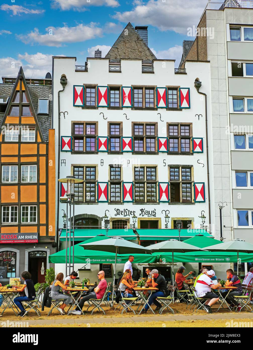 Cologne (Buttermarkt), Germany - July 9. 2022: Beautiful market square ...