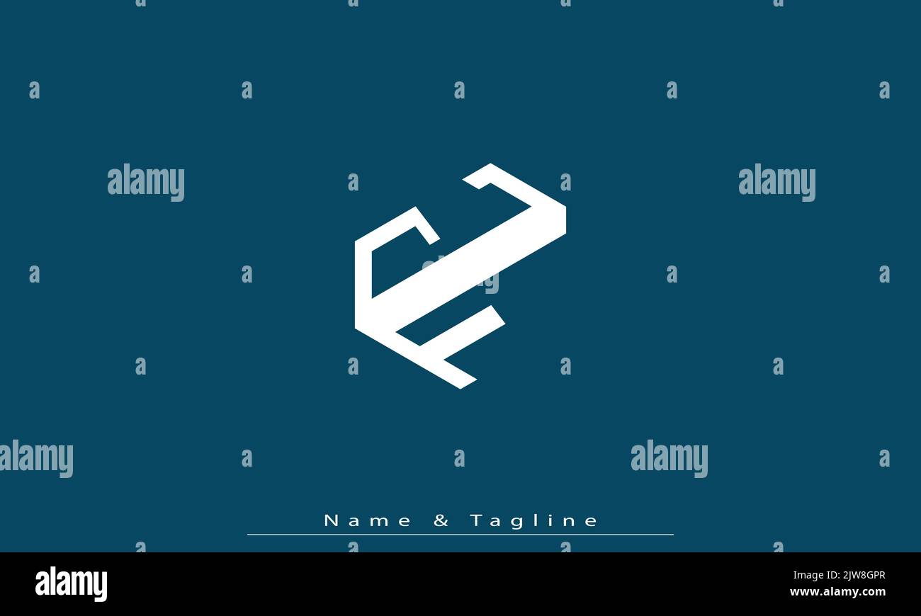 Alphabet letters Initials Monogram logo JF , FJ Stock Vector