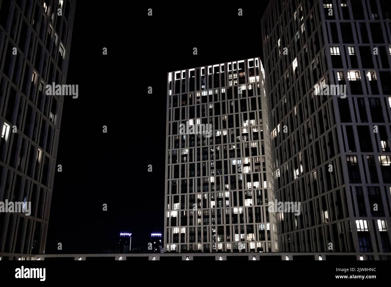 Kyiv, Ukraine. Modern residential multistory buildings with ...