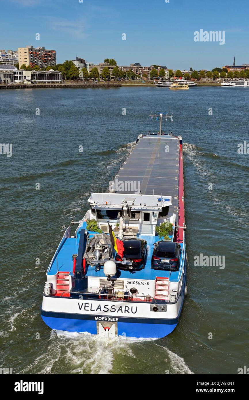 Rotterdam, Netherlands August 2022 Industrial barge Velassaru