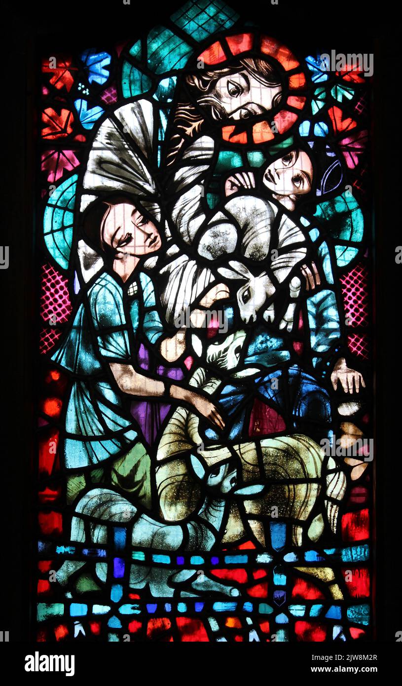 'The Good Shepherd'  - Christ Church Port Sunlight by Ervin Bossanyi (1949) Stock Photo