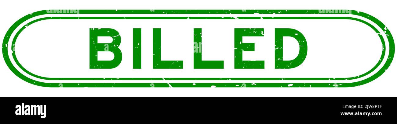 Grunge green billed word rubber seal stamp on white background Stock ...