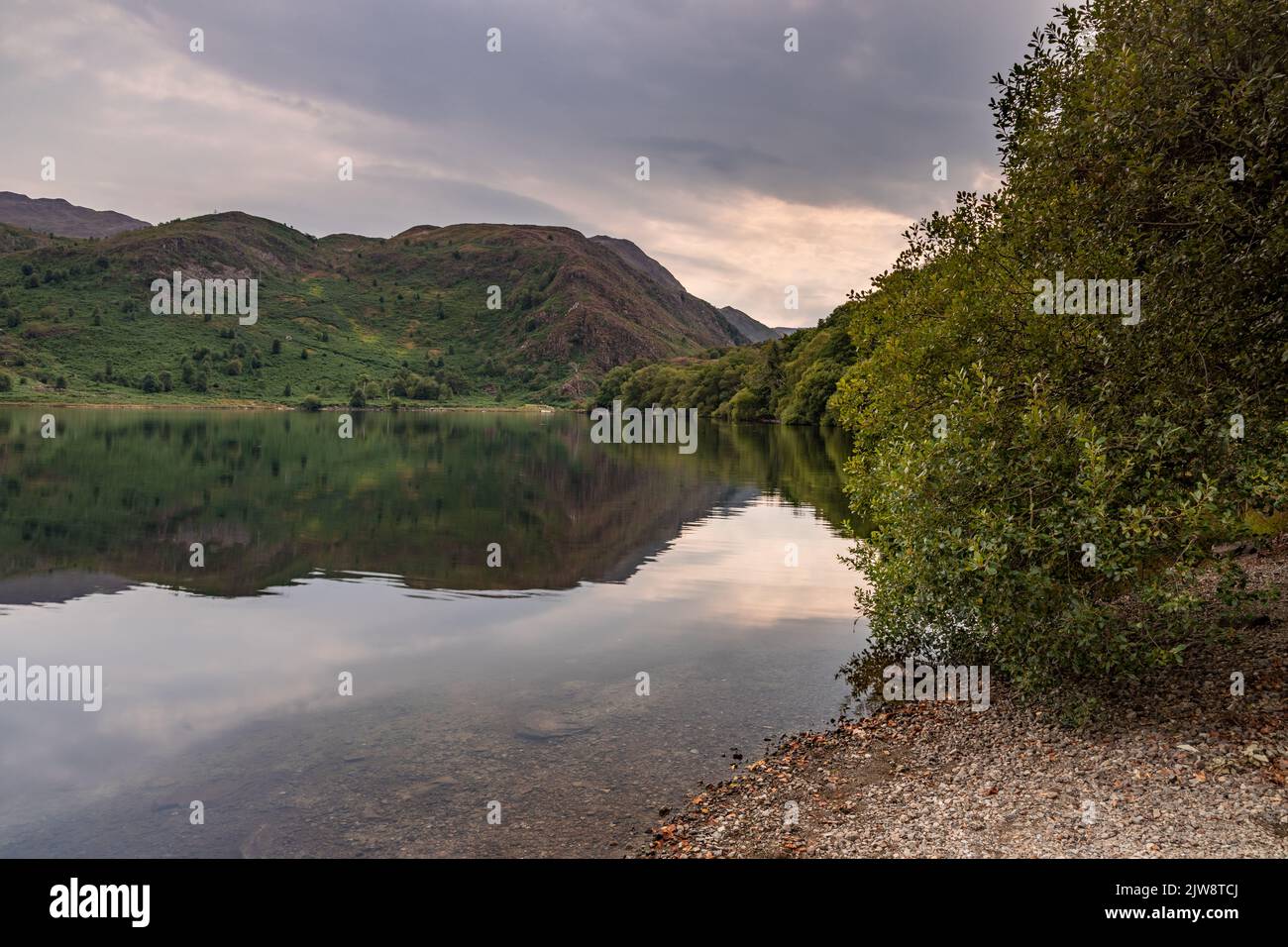 Llyn Dinas in the Snowdonia National Park, North Wales Stock Photo