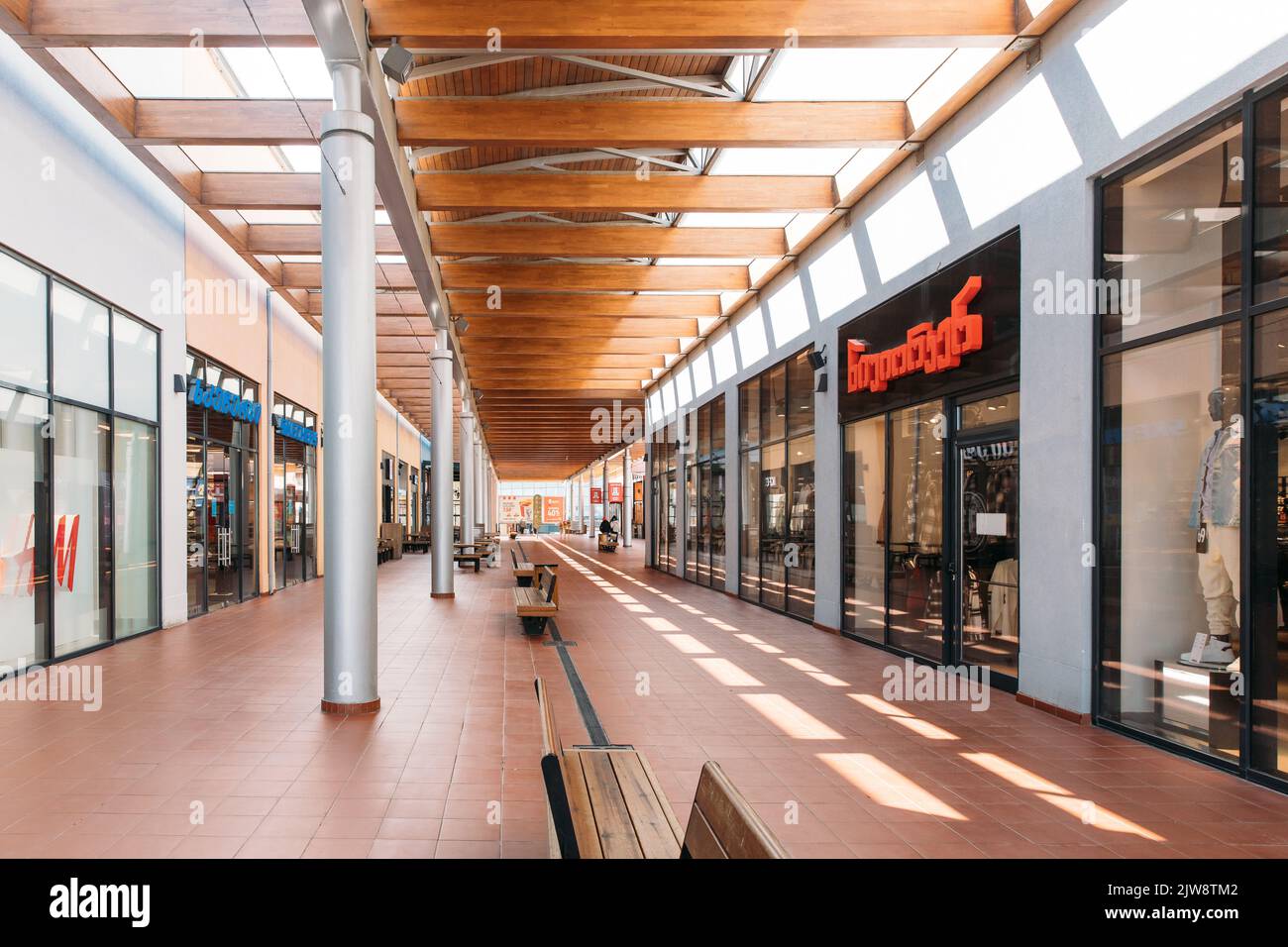 Tbilisi, Georgia - March 28, 2022: shopping galleries in shopping mall East Point. open concept shopping and entertainment center, where you and your Stock Photo