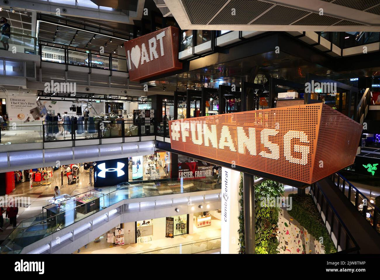 singapore Funan 2 june 2022. the shoppes in Funan retail mall buildings