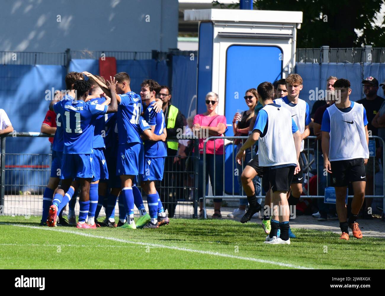 KSC youth league U19 Bundesliga wins against 1860 München A-Junioren Stock Photo