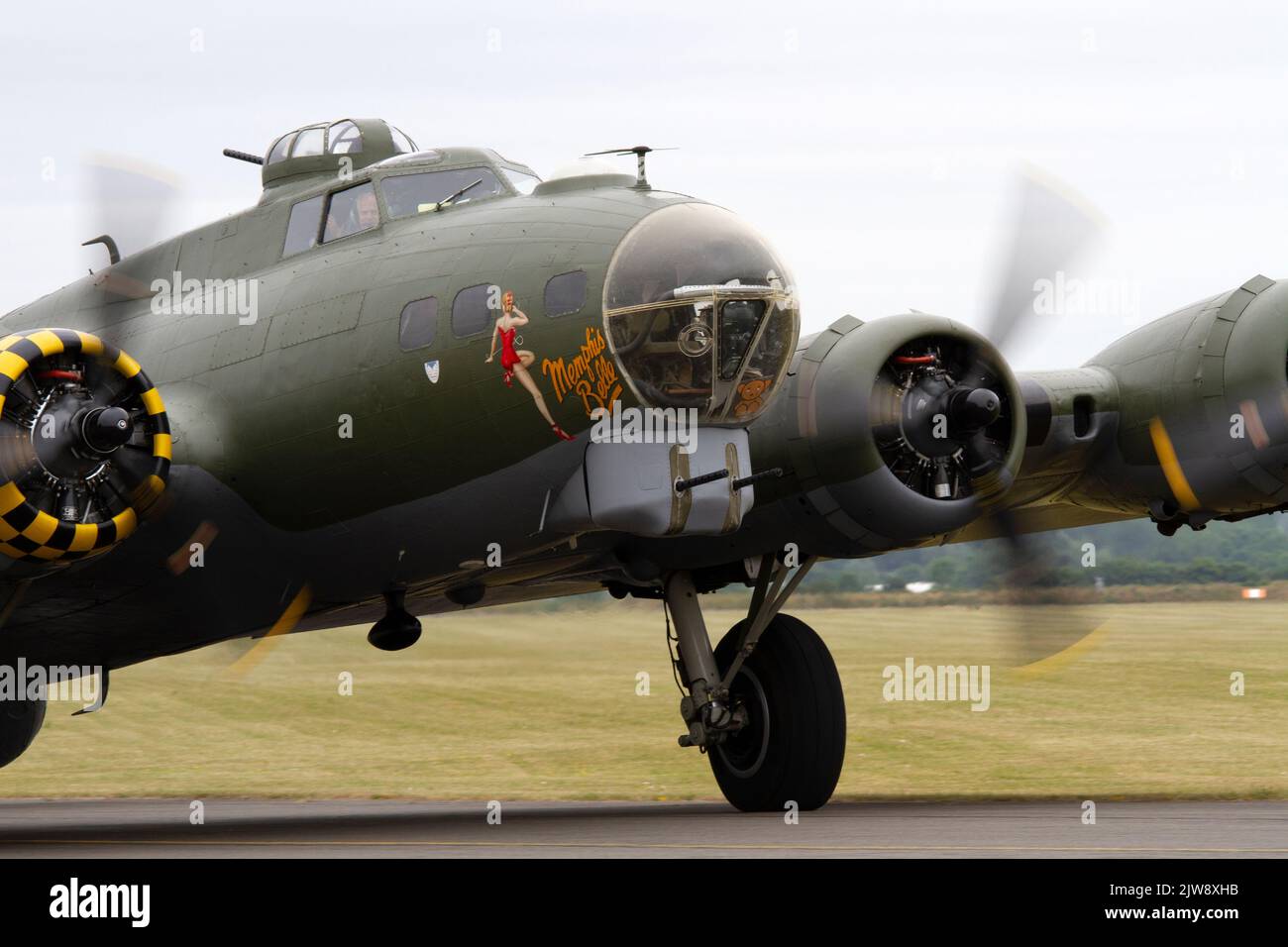 B-17 'Sally B' completing it's summer air display the Duxford Summer ...