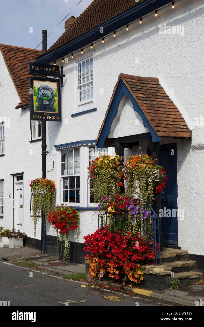 Sign and Entrance Dog and Pickle Public House Church Road Moreton Essex Stock Photo Alamy