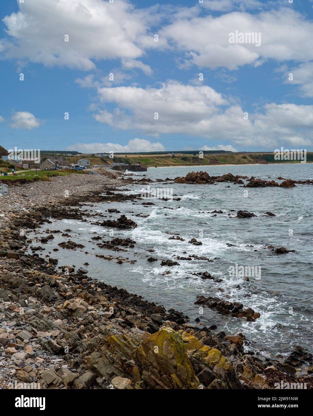 Coastline of Cullen, Moray, Scotland, UK Stock Photo