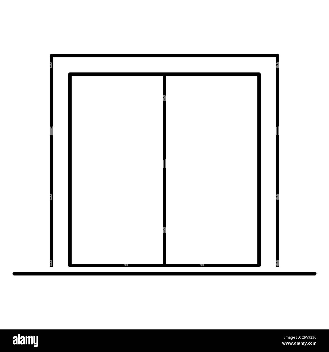 Lift elevator icon, graphic design entrance sign, building doorway ...