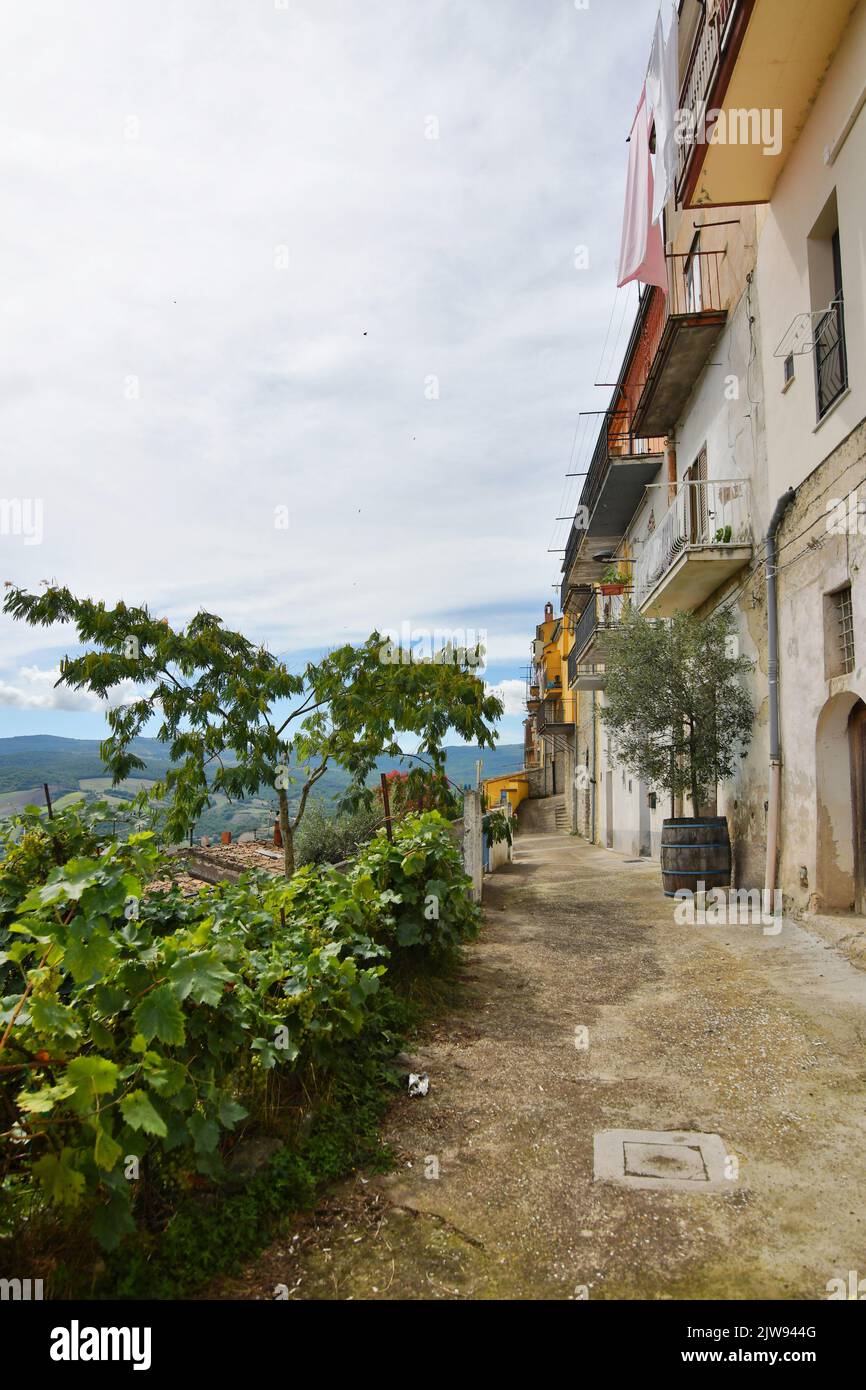 A narrow street in Calitri, a picturesque village in the province of