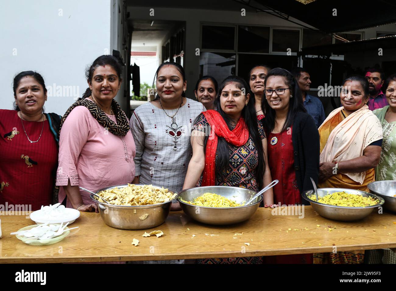 Nakuru, Kenya. 04th Sep, 2022. Devotees pose for a photo after serving breakfast during the Ganesh Chaturthi festival in Nakuru. Devotees believe praying to Lord Ganesha brings them happiness, wisdom, and prosperity. Credit: SOPA Images Limited/Alamy Live News Stock Photo