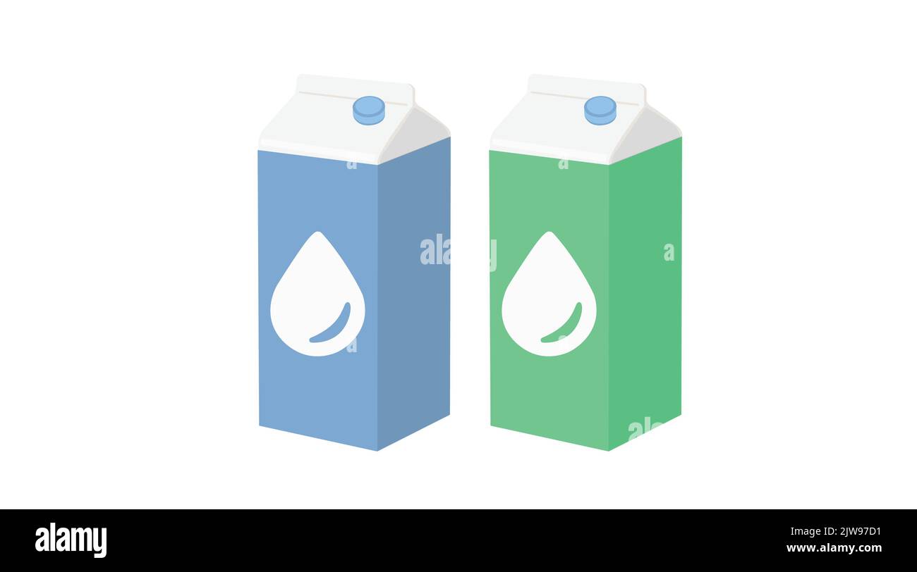 Water Boxes Set. Vector Isolated Illustration of a Water Carton or