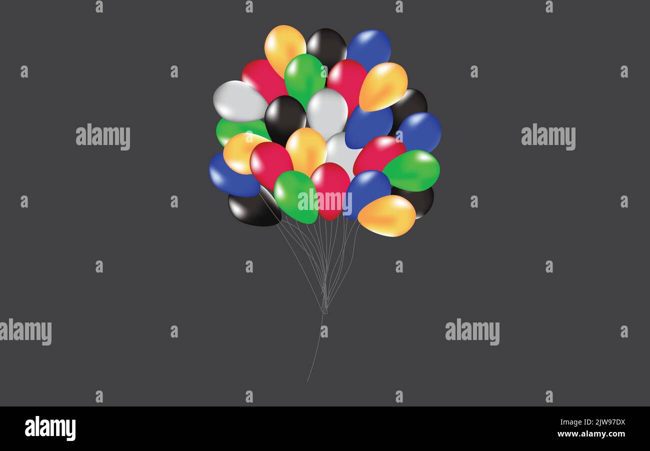Balloon set isolated on transparent background Stock Vector Image & Art ...