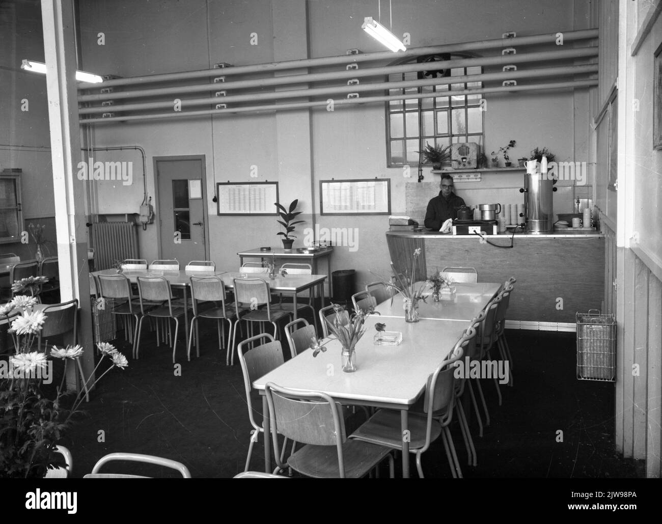 Interior of the central of the N.S. In Utrecht Staff canteen