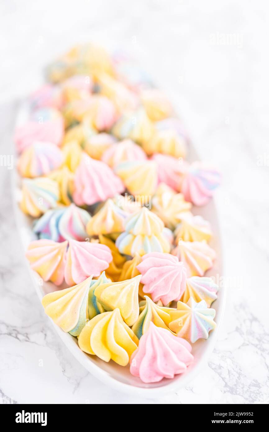Unicorn meringue cookies Stock Photo Alamy
