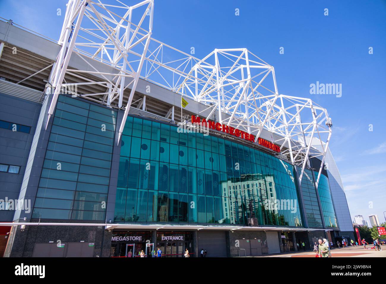The football stadium of Manchester United - Old Trafford - MANCHESTER, UK - AUGUST 15, 2022 Stock Photo