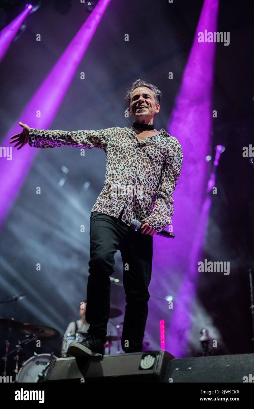 Mexican band Cafe Tacvba performing live at Vive Latino 2022 Music Festival in Zaragoza, Spain Stock Photo