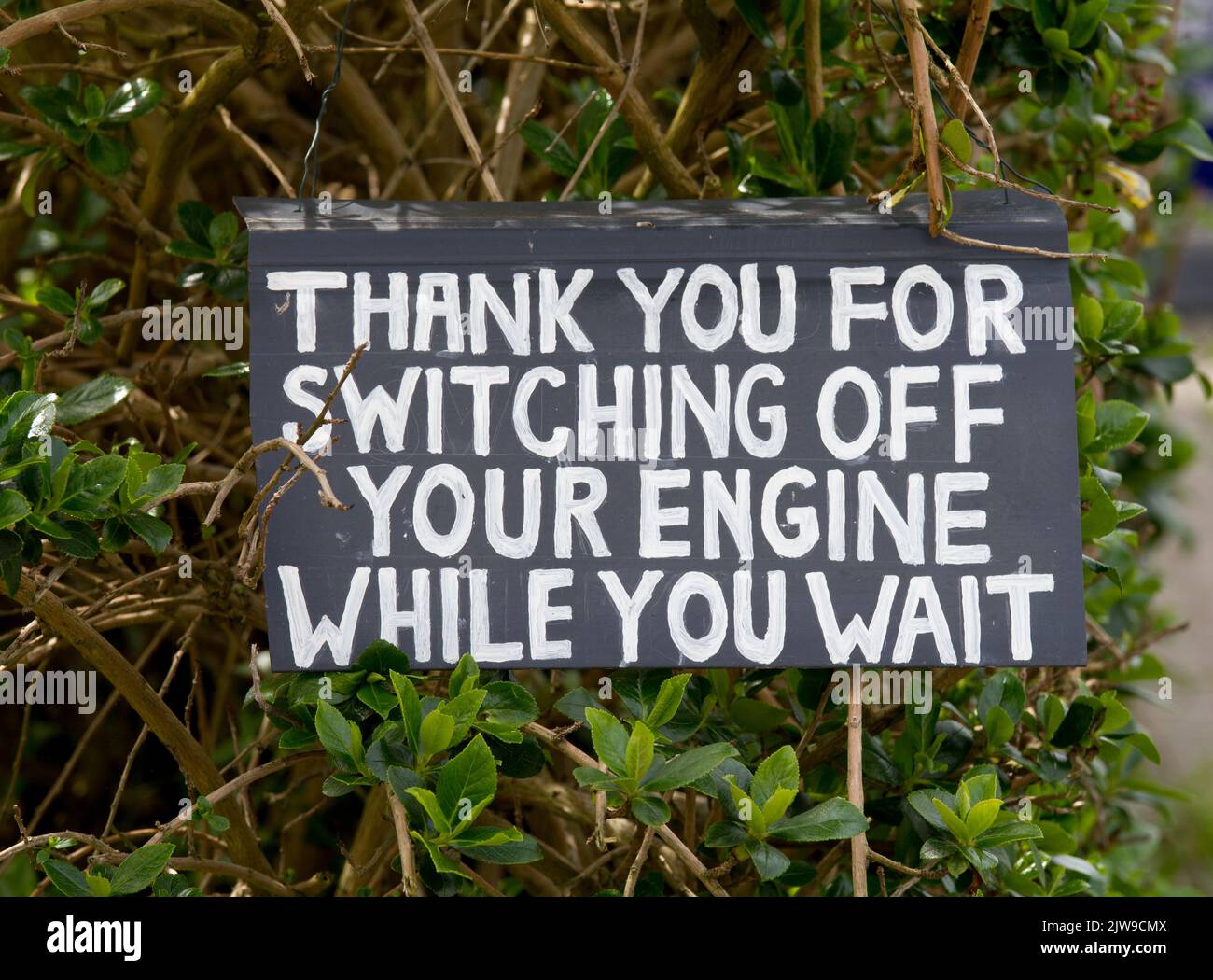 Switch off vehicle engine plea Stock Photo