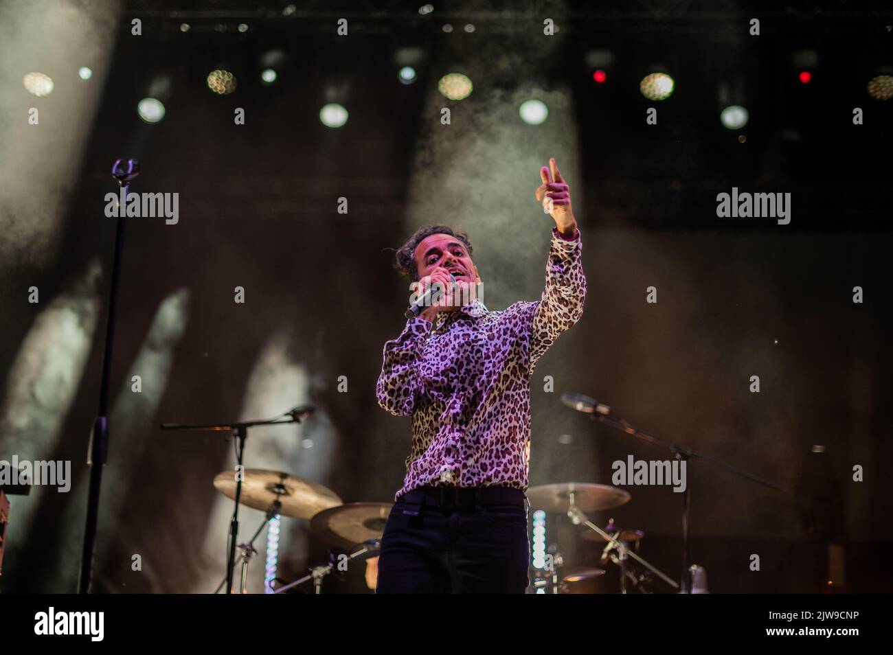 Mexican band Cafe Tacvba performing live at Vive Latino 2022 Music Festival in Zaragoza, Spain Stock Photo