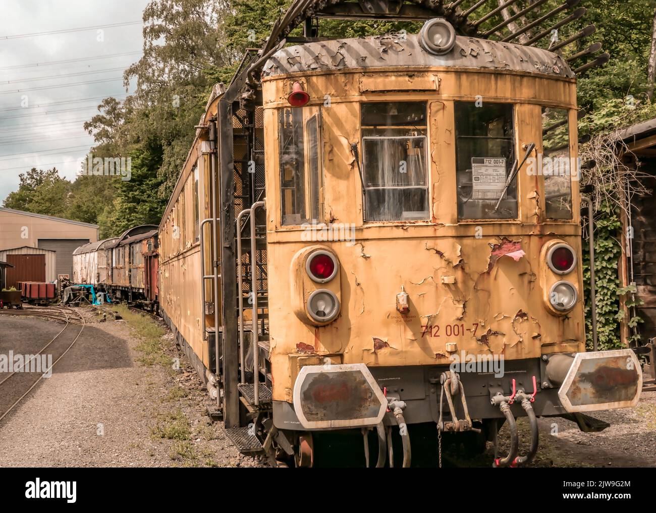 Exterior detail view of the Bochum Railway Museum German railway history Stock Photo