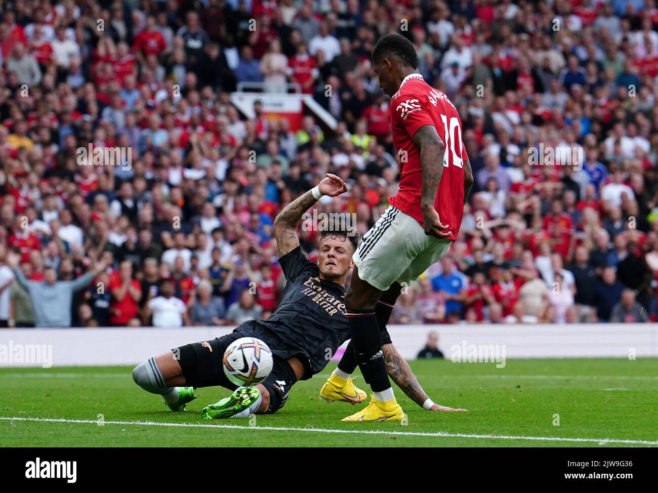 Marcus Rashford Side Manchester United's Marcus Rashford scores their side's third goal of ...