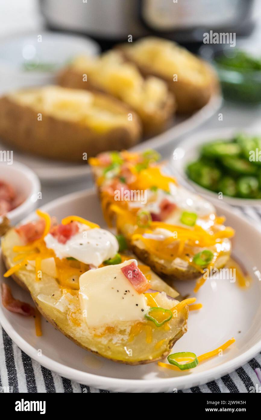 Pressure Cooker Baked Potatoes Stock Photo Alamy