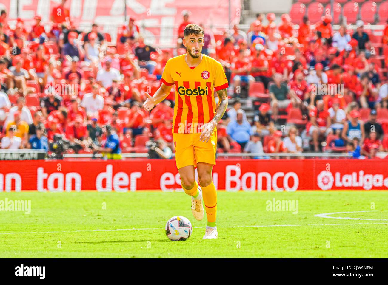 MALLORCA, SPAIN - SEPTEMBER 3: Santiago Bueno of Girona CF during the match between RCD Mallorca and Girona CF of La Liga Santander on September 3, 2022 at Visit Mallorca Stadium Son Moix in Mallorca, Spain. (Photo by Samuel Carreño/ PX Images) Stock Photo