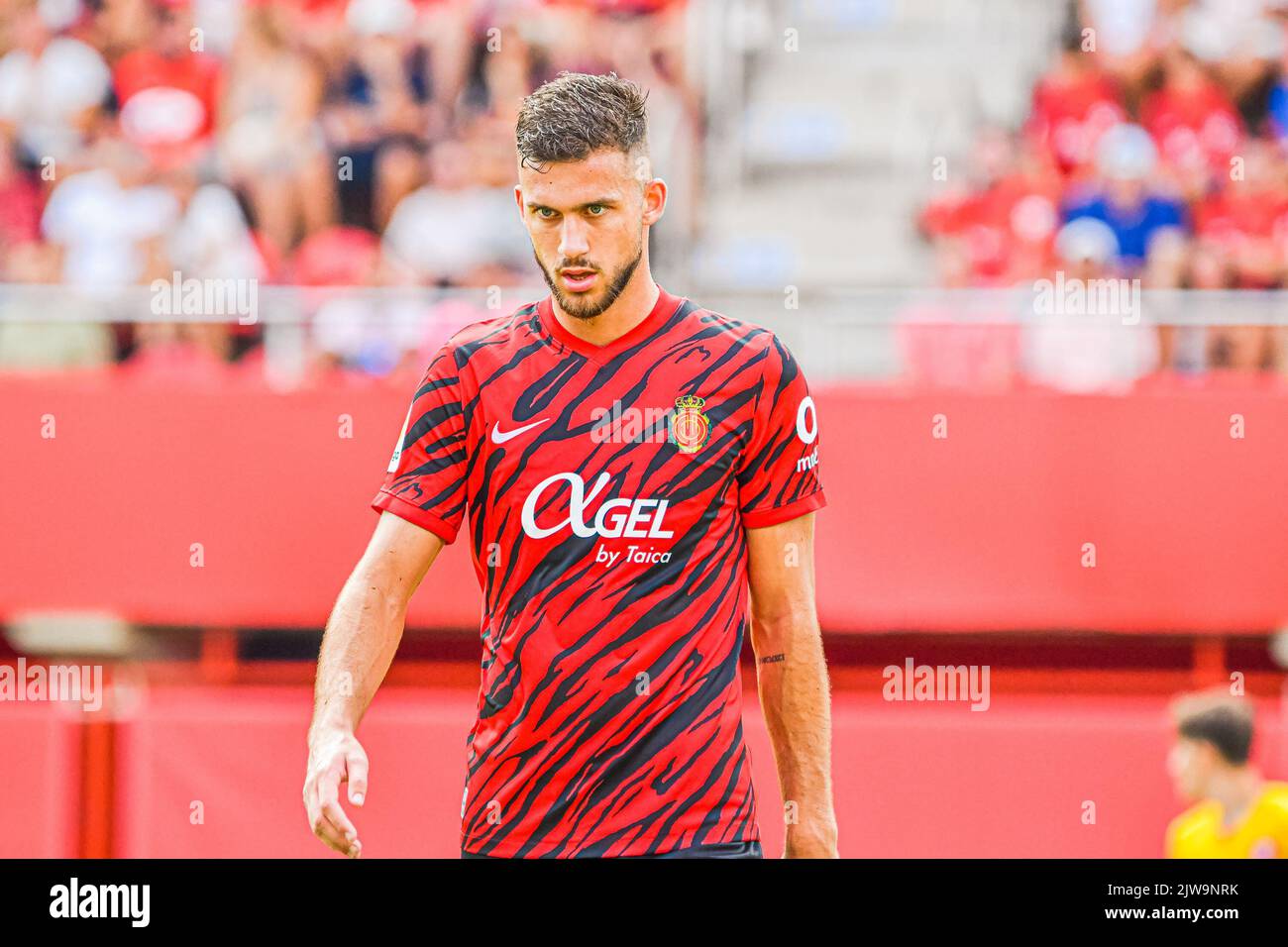 MALLORCA, SPAIN - SEPTEMBER 3: Martin Valjent of RCD Mallorca during the match between RCD Mallorca and Girona CF of La Liga Santander on September 3, 2022 at Visit Mallorca Stadium Son Moix in Mallorca, Spain. (Photo by Samuel Carreño/ PX Images) Stock Photo