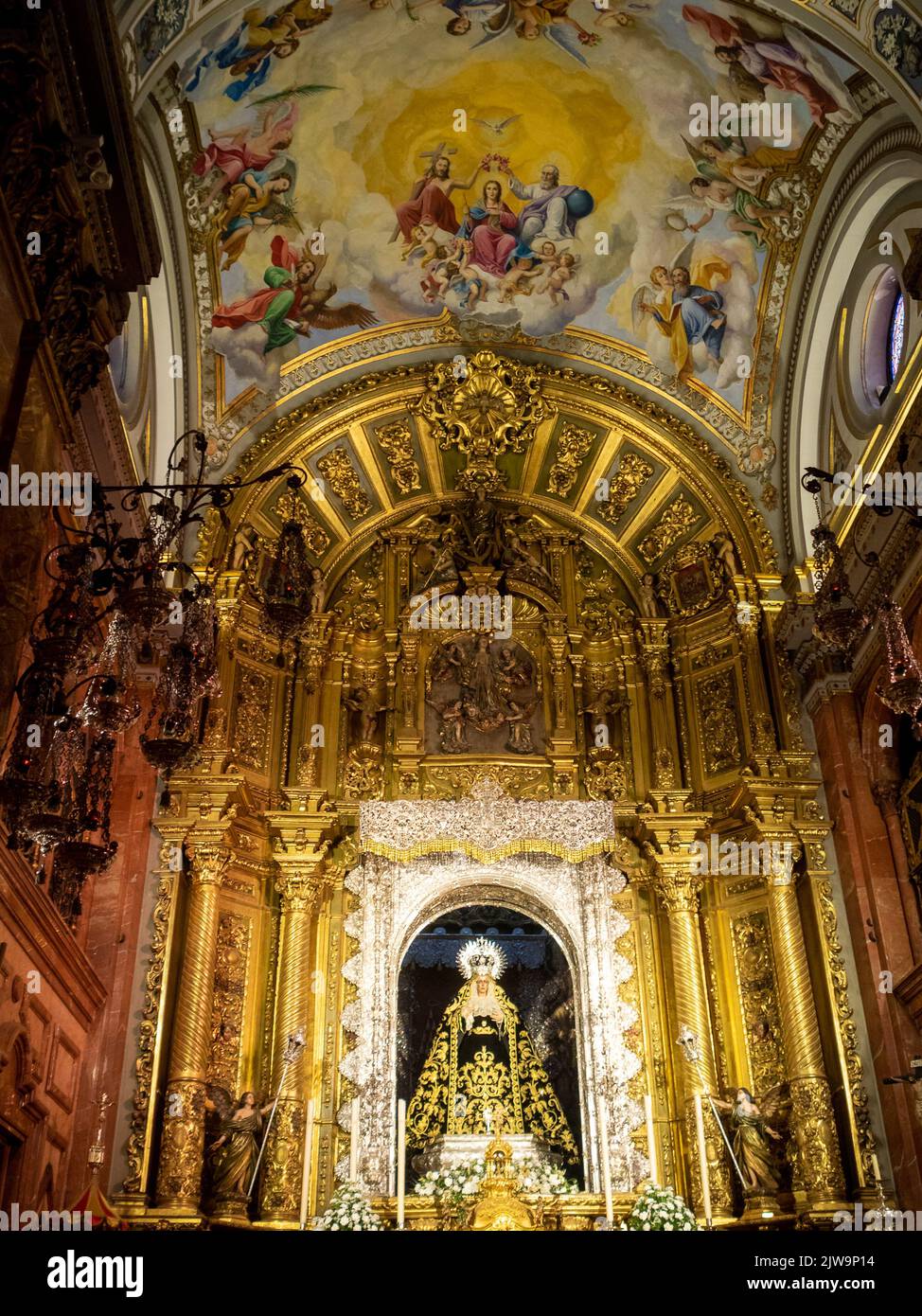 Basílica de la Macarena high altar and fresco Stock Photo