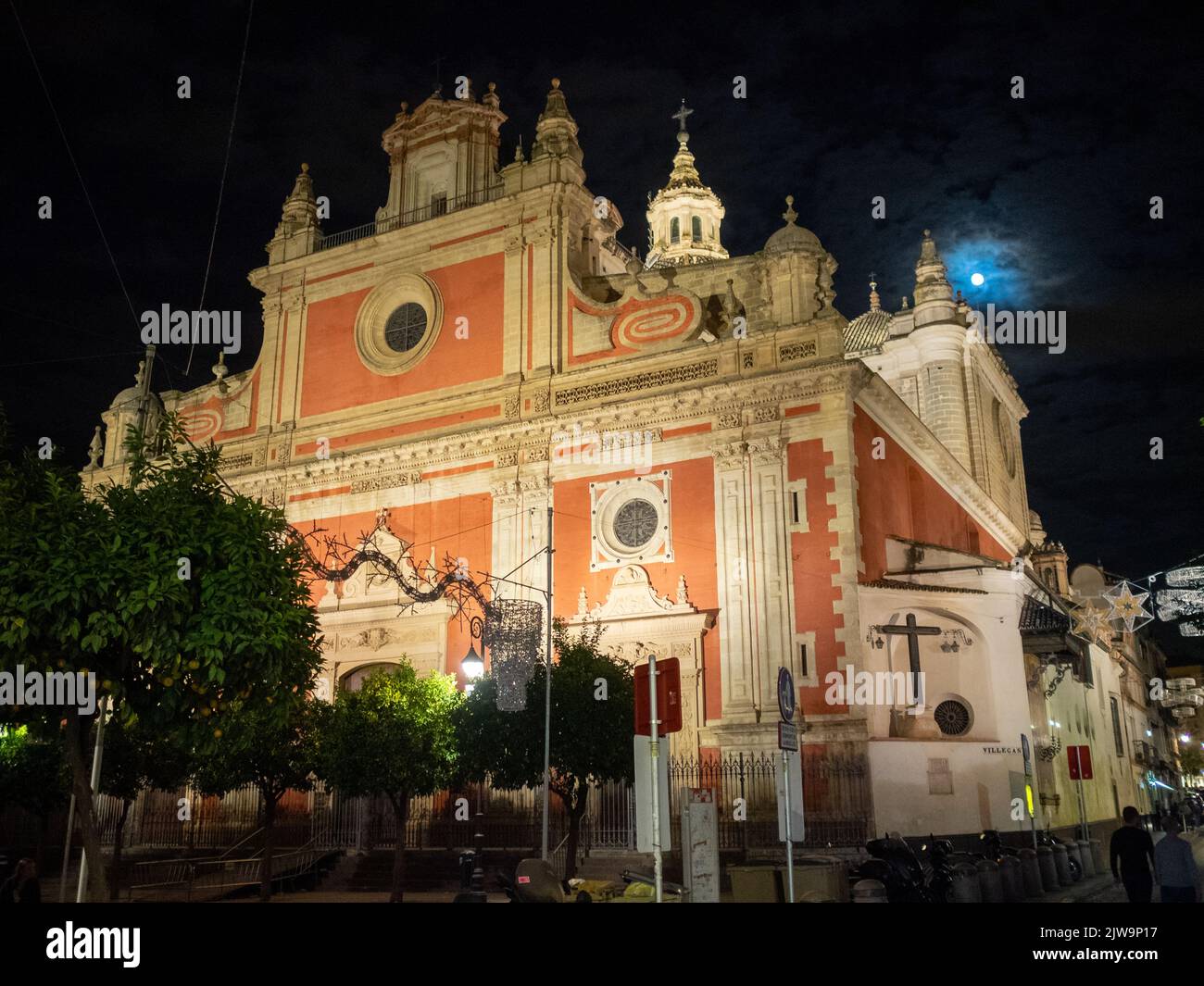 Baroque facade of the Iglesia Colegial del Divino Salvador, Seville Stock Photo