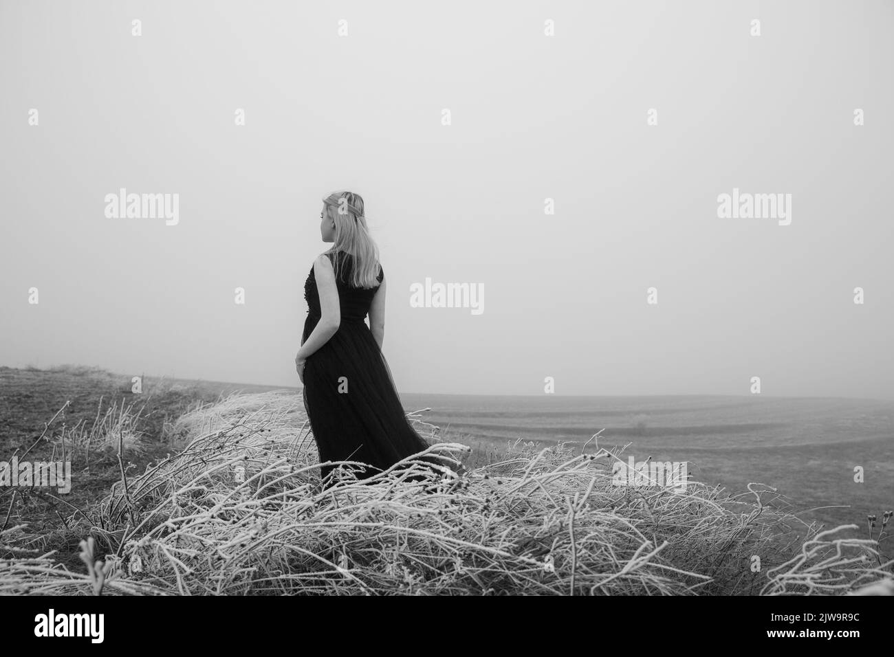 Beautiful blonde Black and White Stock Photos & Images - Alamy