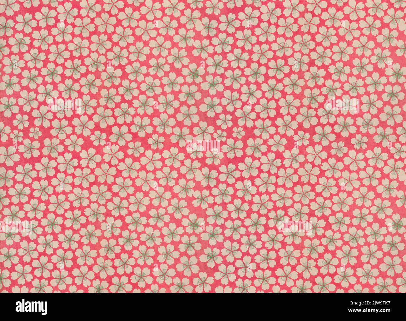 Traditional Japanese printmaking on a chiyogami paper depicting