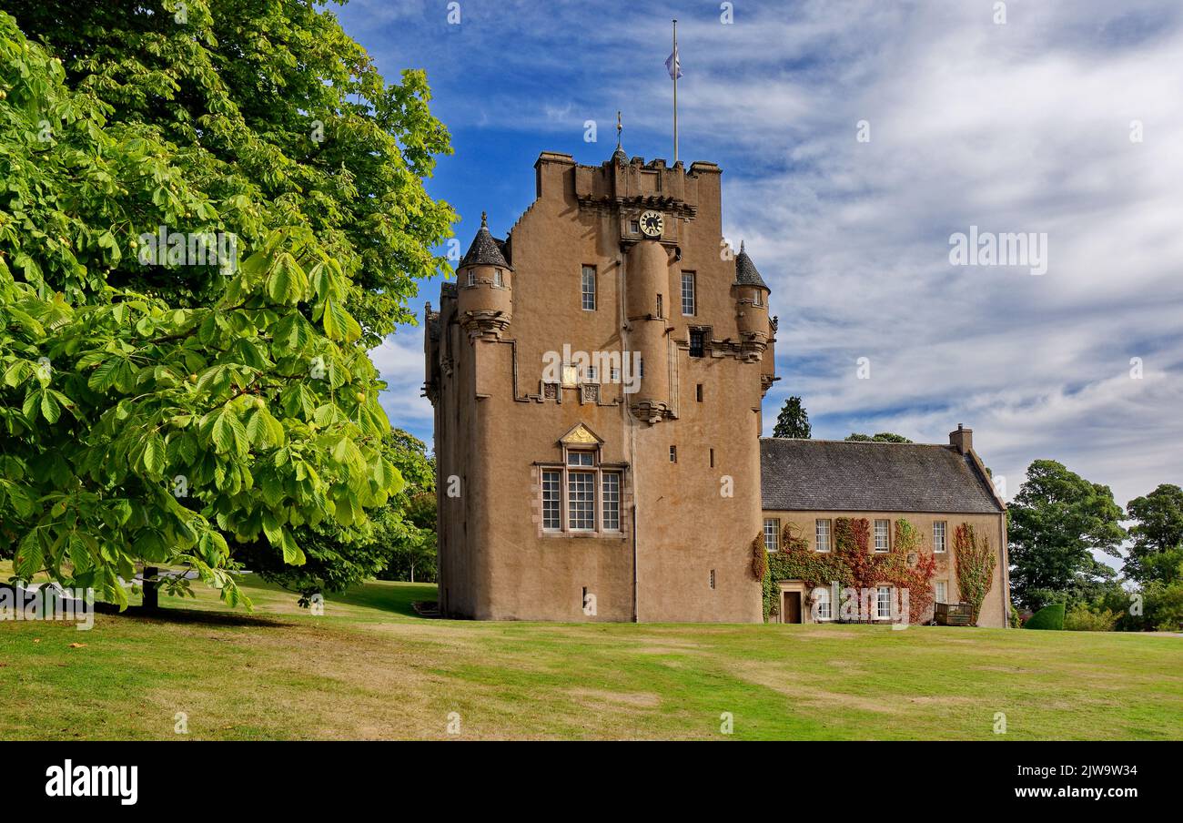 CRATHES CASTLE BANCHORY SCOTLAND THE HARLED 16C CASTLE IN LATE SUMMER