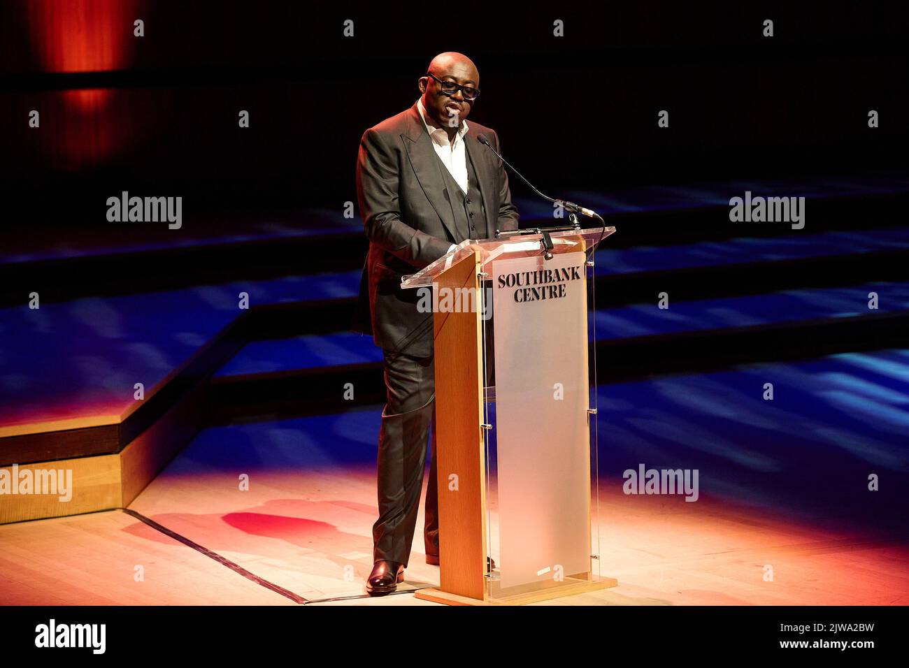 London, UK. 4th Sep, 2022. Edward Enninful in discussion with Michaela Coel about his memoir A Visible Man held at the Southbank Centre's Royal Festival Hall. Credit: Alan D West/Alamy Live News Stock Photo