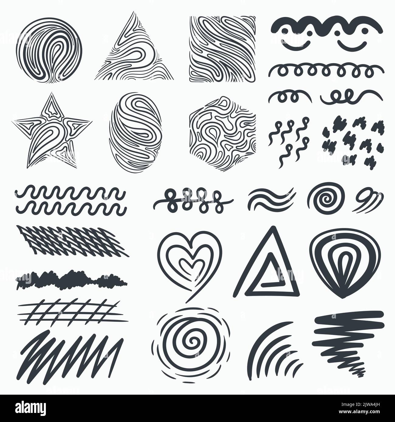 Abstract line art elements vector set collection Stock Vector