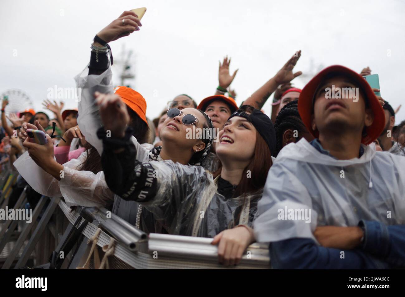 Fans attend the Rock in Rio music festival in Rio de Janeiro, Brazil September 4, 2022. REUTERS/Pilar Olivares Stock Photo