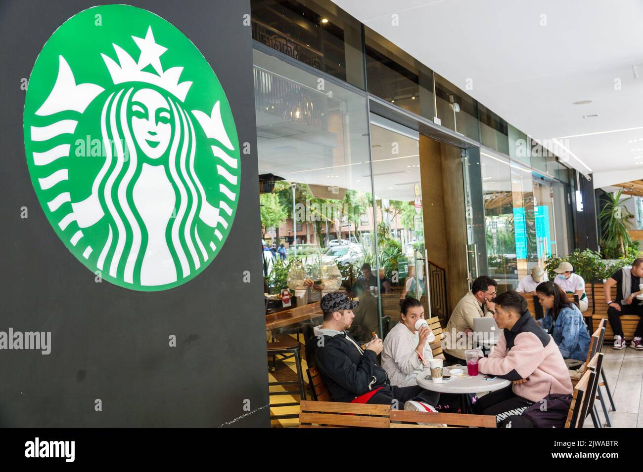 Bogota Colombia,El Chico Carrera 13 Starbucks Coffee Parque 93,restaurant restaurants dine dining eating out casual cafe cafes bistro bistros food,Col Stock Photo