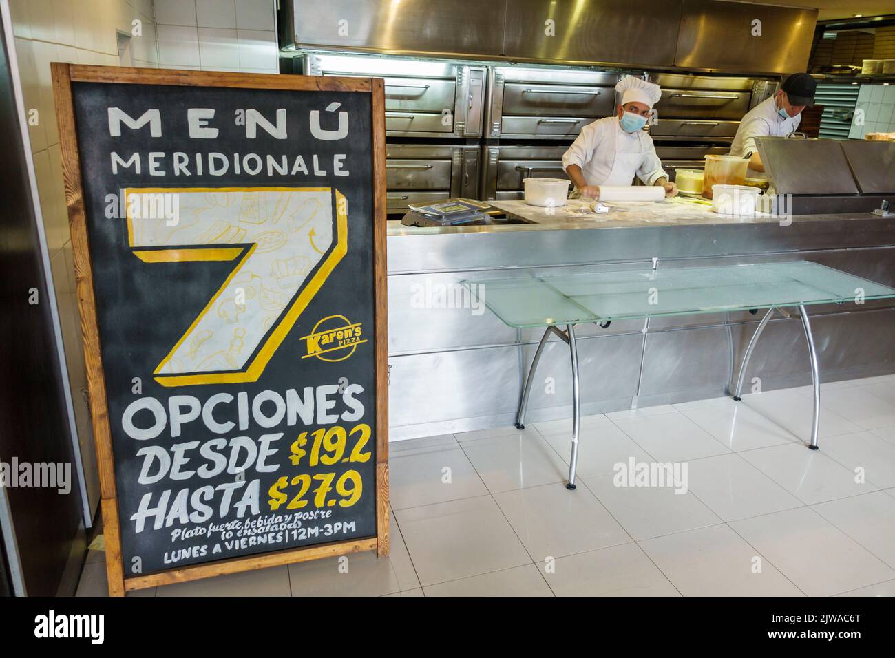 Bogota Colombia,El Chico Calle 94 Karen's Pizza restaurant restaurants dine dining eating out casual cafe cafes bistro bistros food,Colombian Colombia Stock Photo