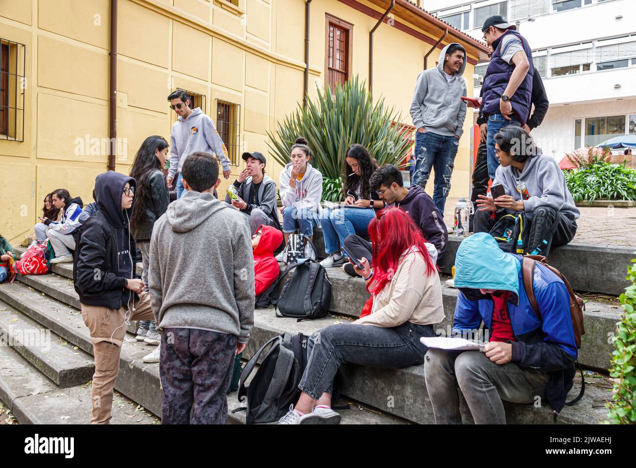 Bogota Colombia,La Candelaria Centro Historico central historic old city center centre Egipto Universidad de los Andes student students,teen teens tee Stock Photo